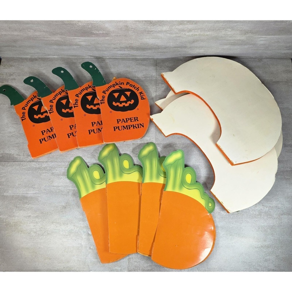 VTG Halloween Paper Honeycomb Pumpkin Table Die Cut Decoration Lot Of 11-Read